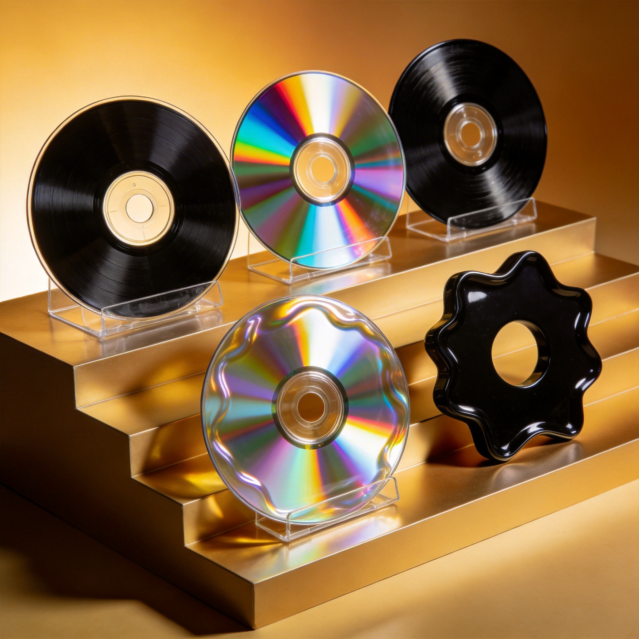 多工艺黑胶唱片阶梯展示