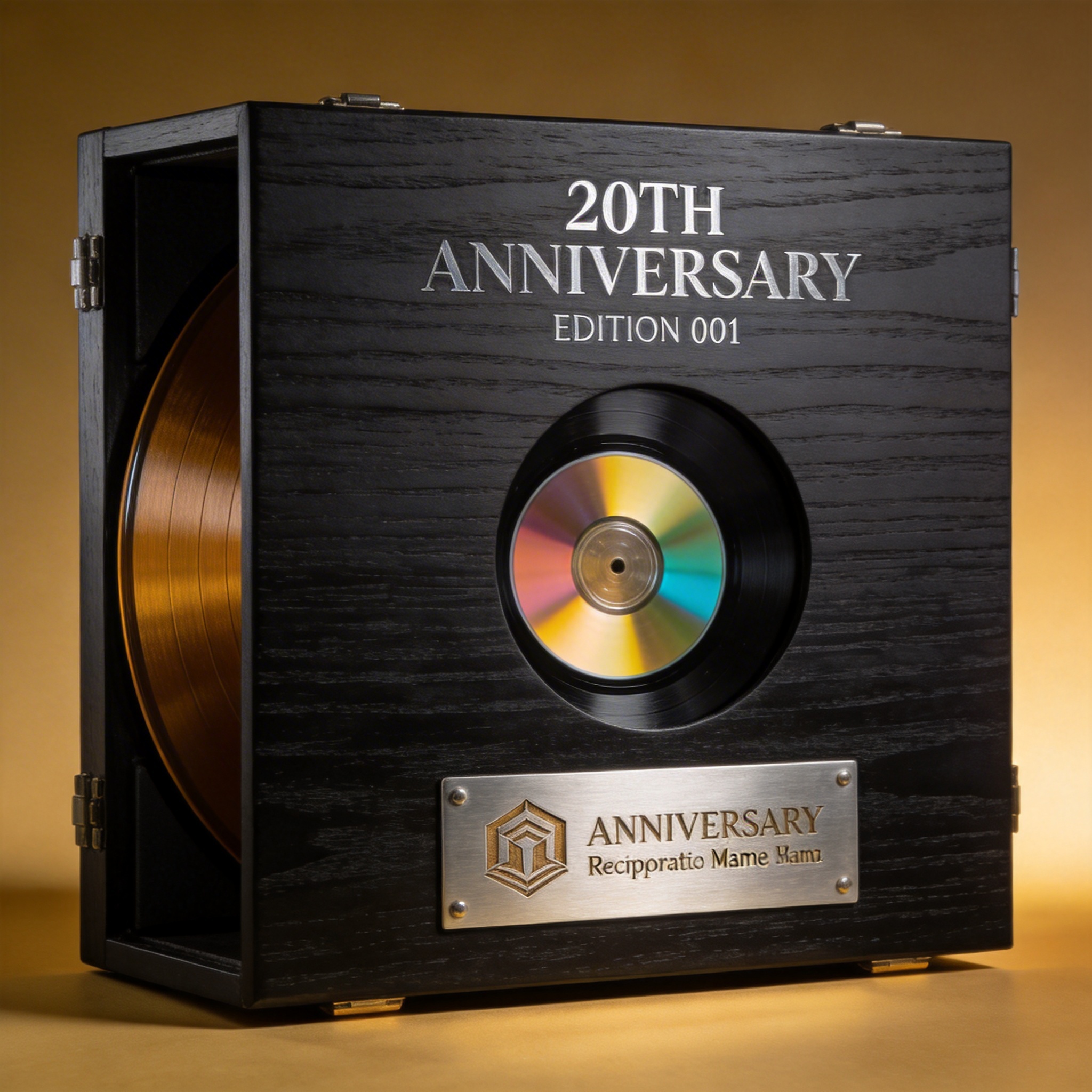 品牌二十周年黑胶企业实木典藏礼盒
