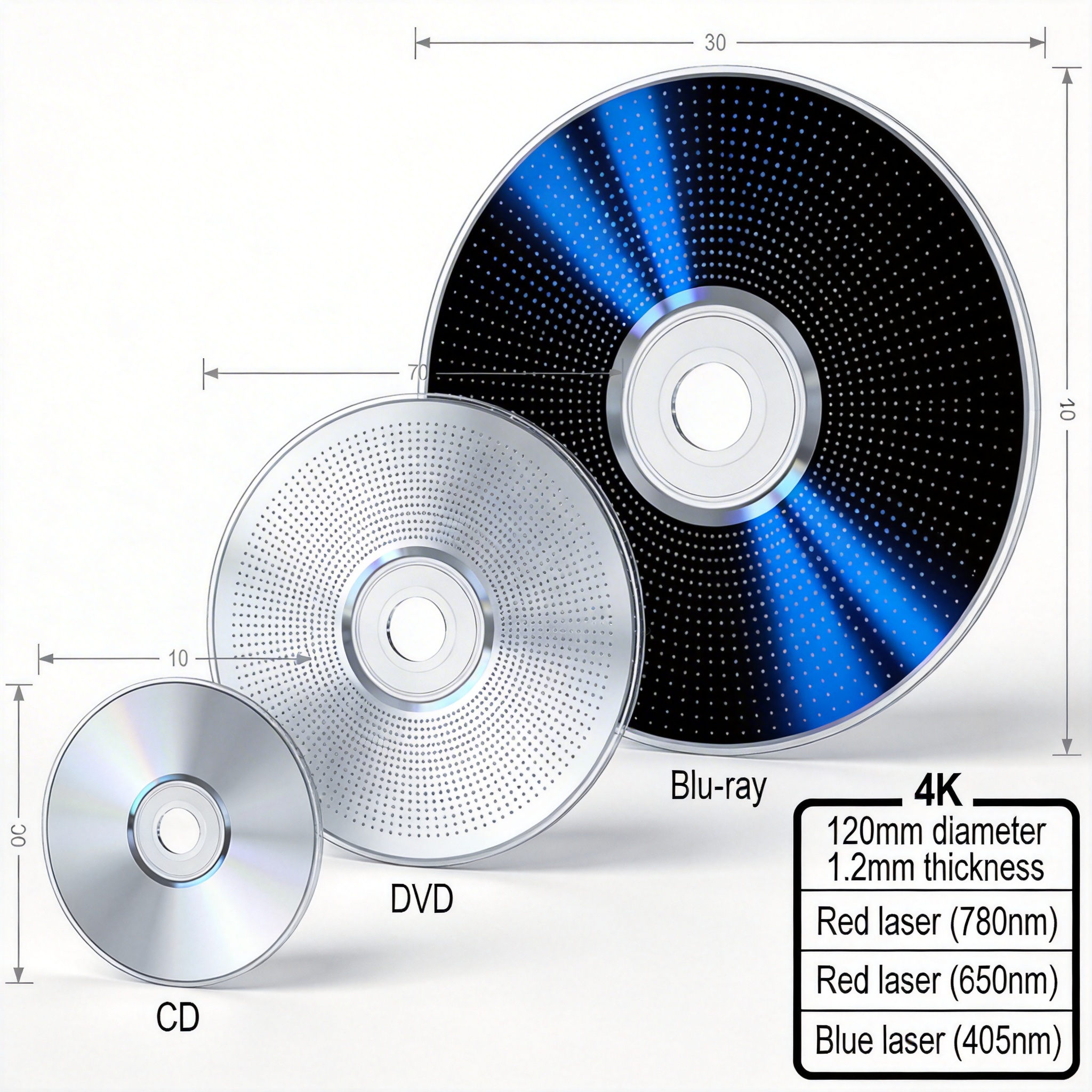 CD/DVD/Blu-ray三种格式对比