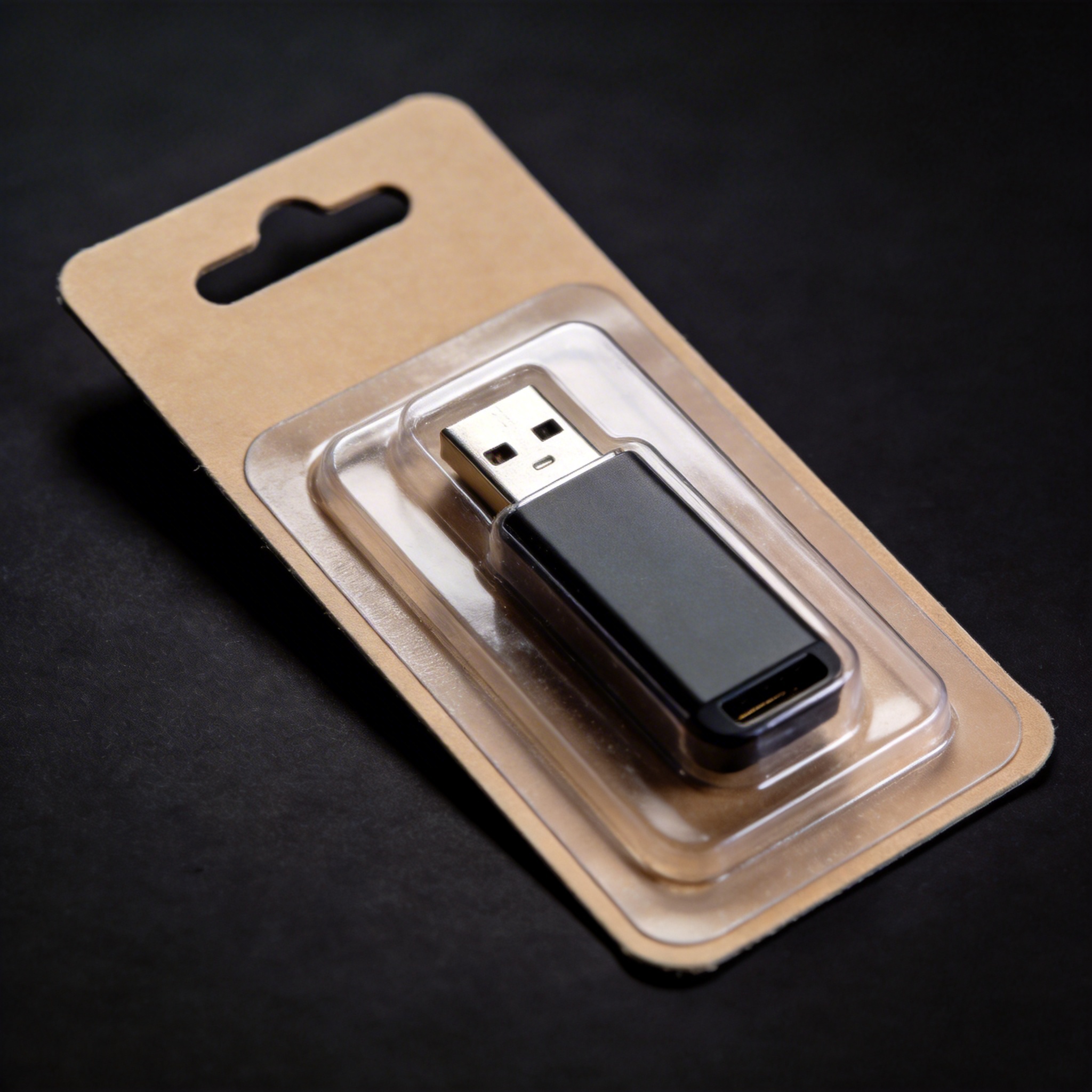 Blister card packaging for USB drive