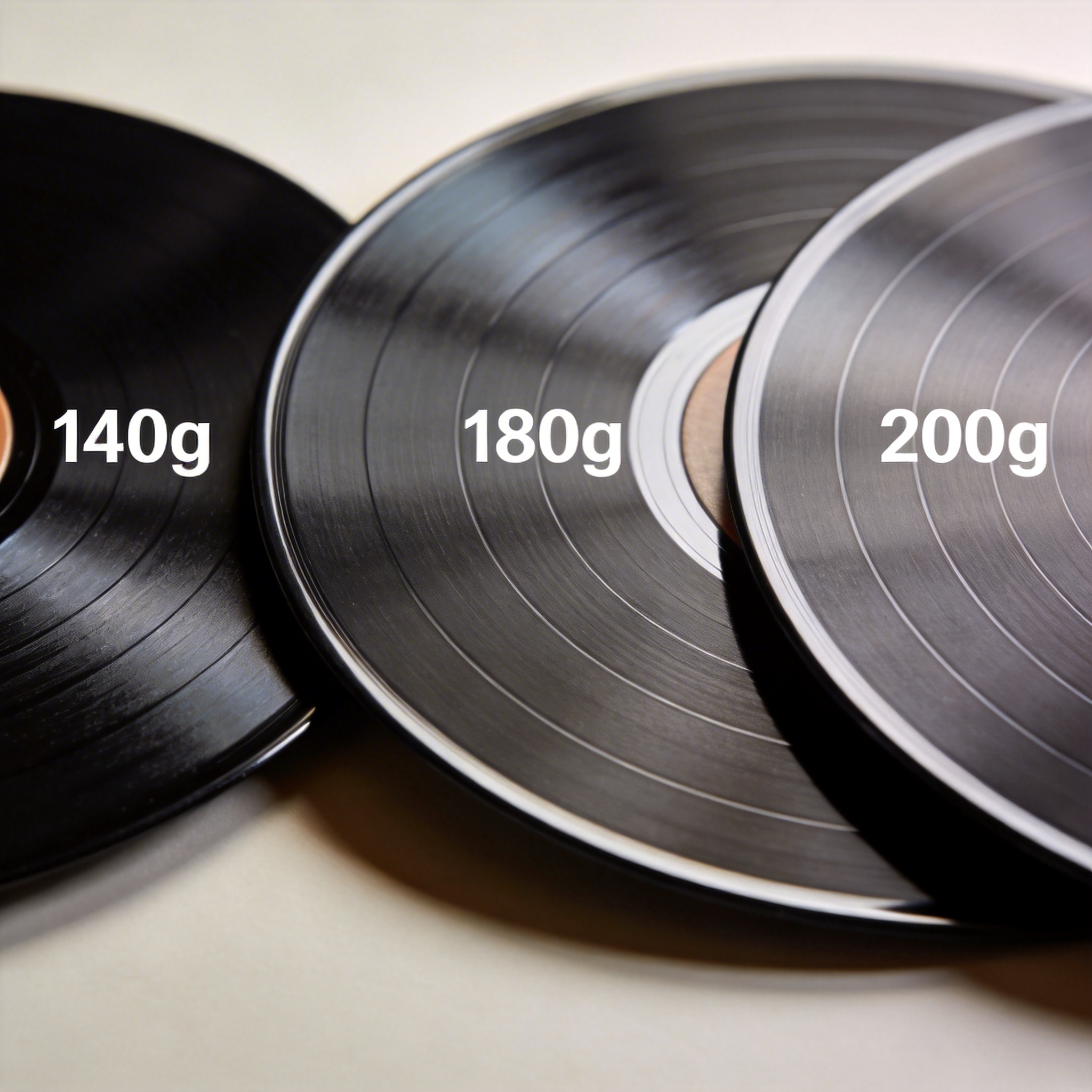 Vinyl record weight comparison 140g 180g 200g