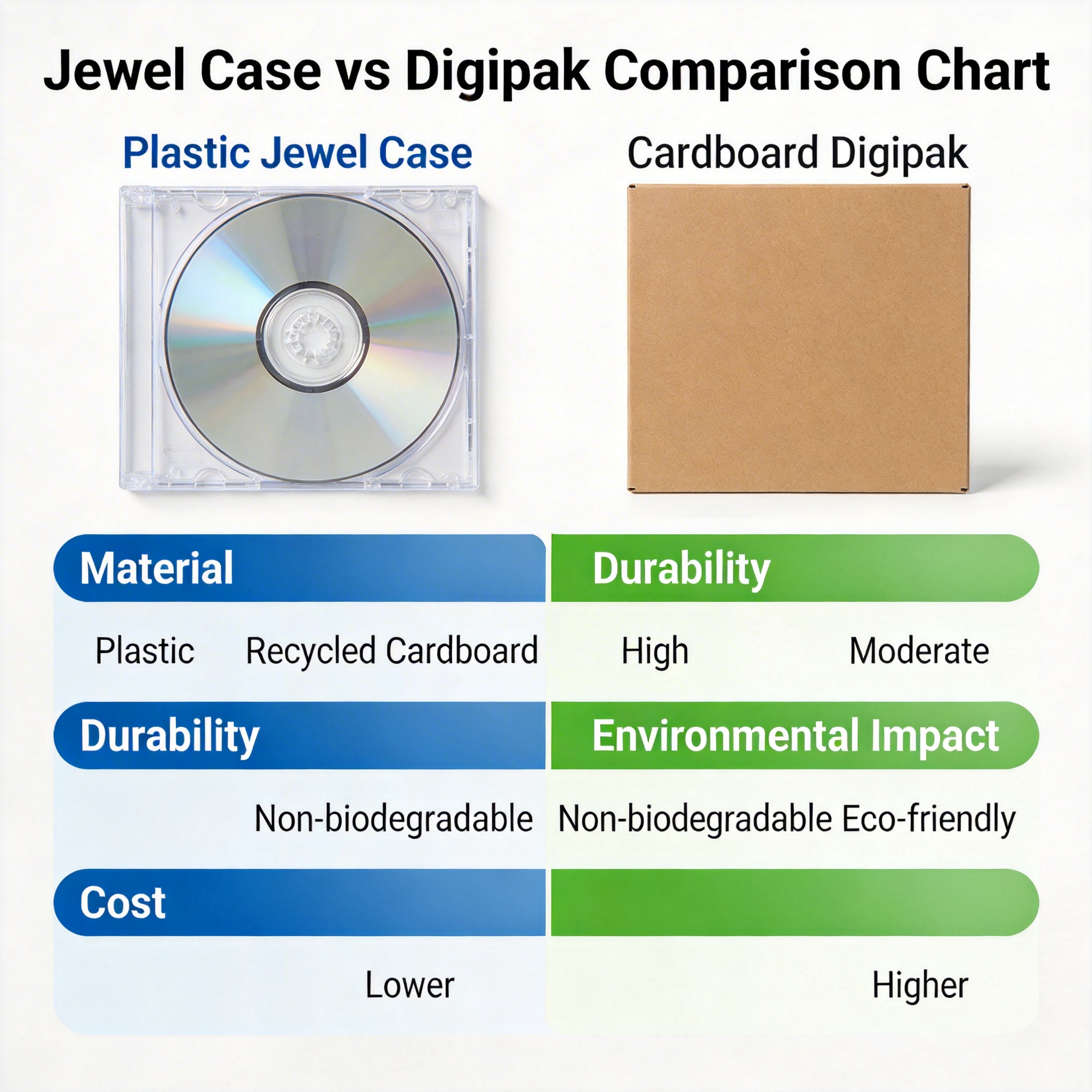 Jewel Case versus Digipak comparison